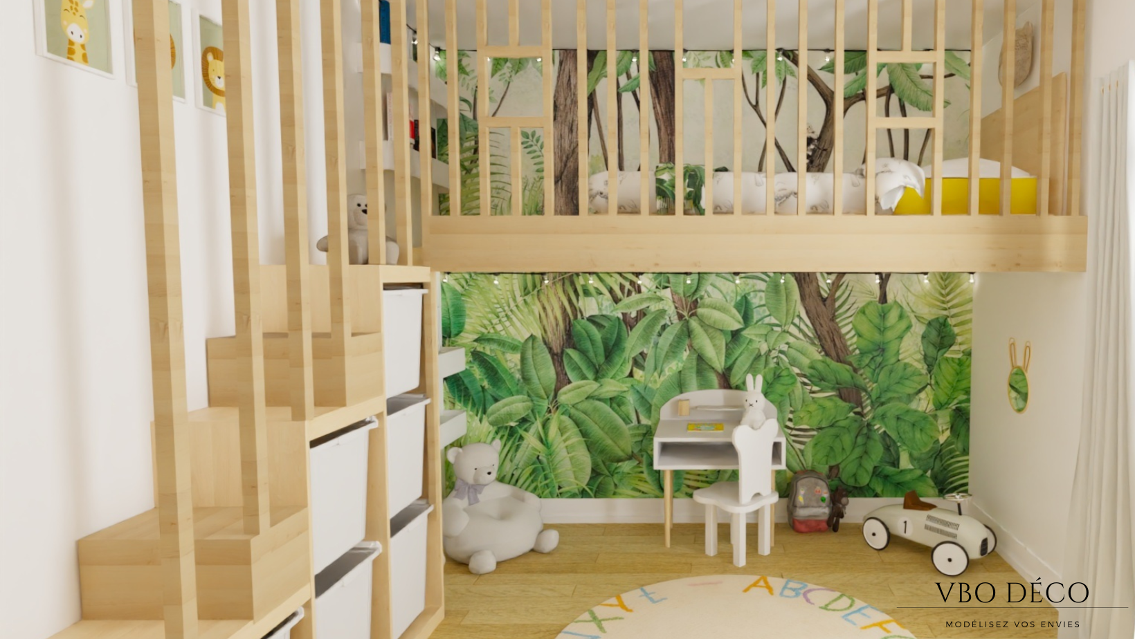 Decoration chambre enfant jungle 2