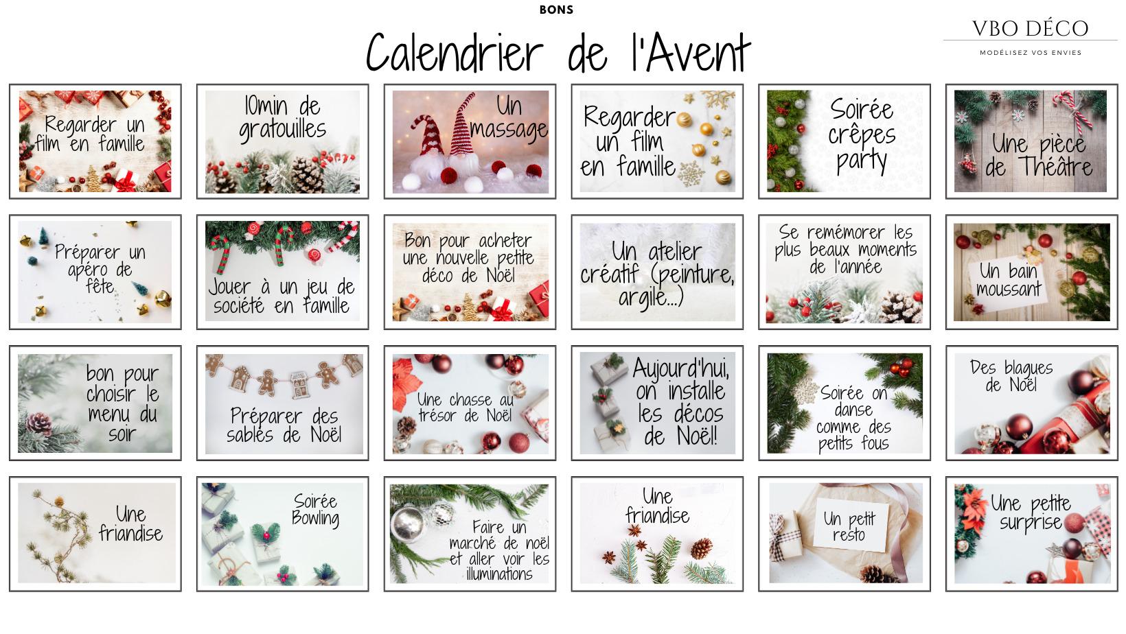 Vbo deco bons calendrier de l avent